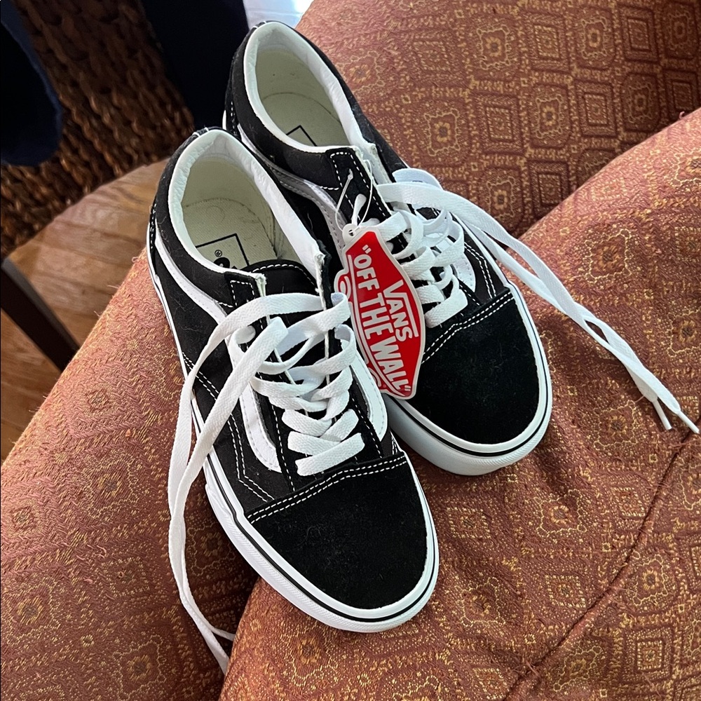 Vans Black and White Low-Top Shoes